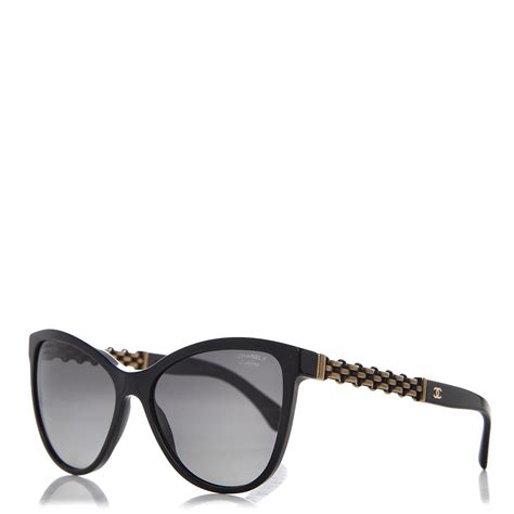 chanel sunglasses chain detail|CHANEL Cat Eye Chain Polarized Sunglasses 5326 Black.